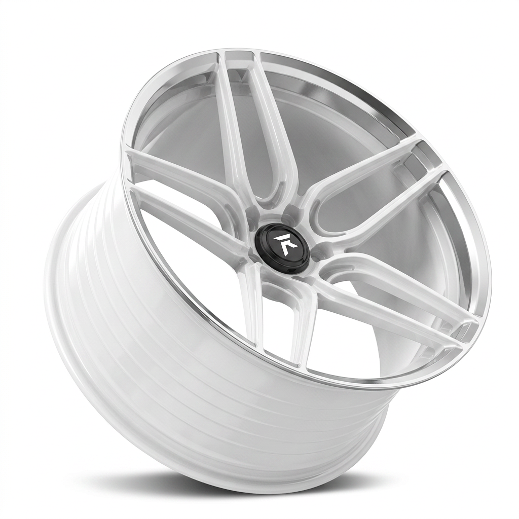 RZR XCI forged wheel — Gloss White / Polished Lip