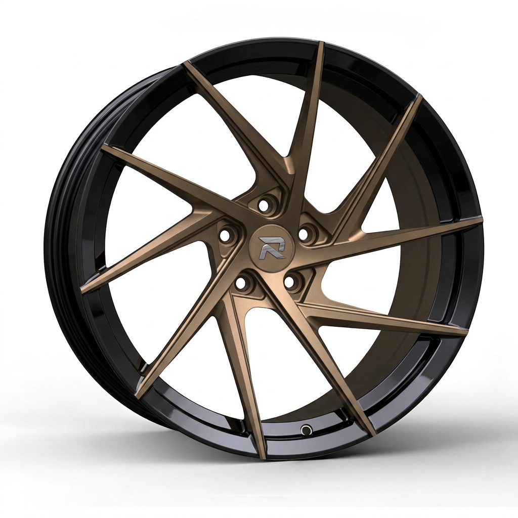 RZR CXI forged wheel — Satin Bronze / Gloss Black Lip