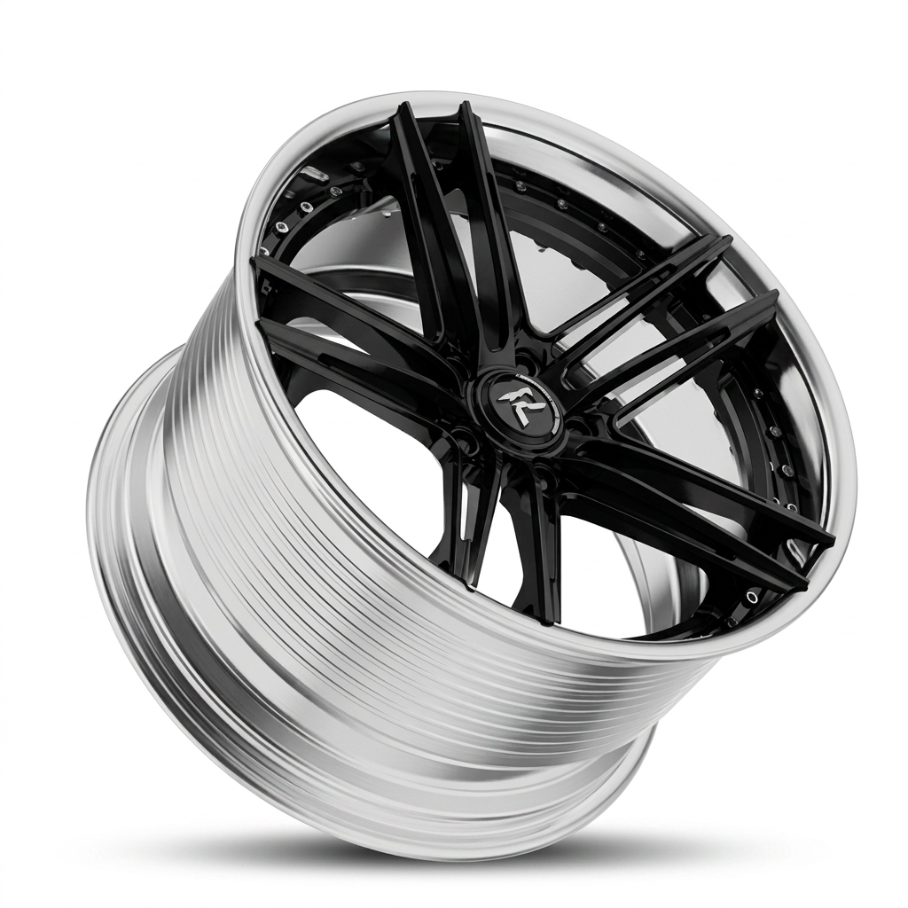 RZR LXIX forged wheel — Gloss Black / Polished Lip