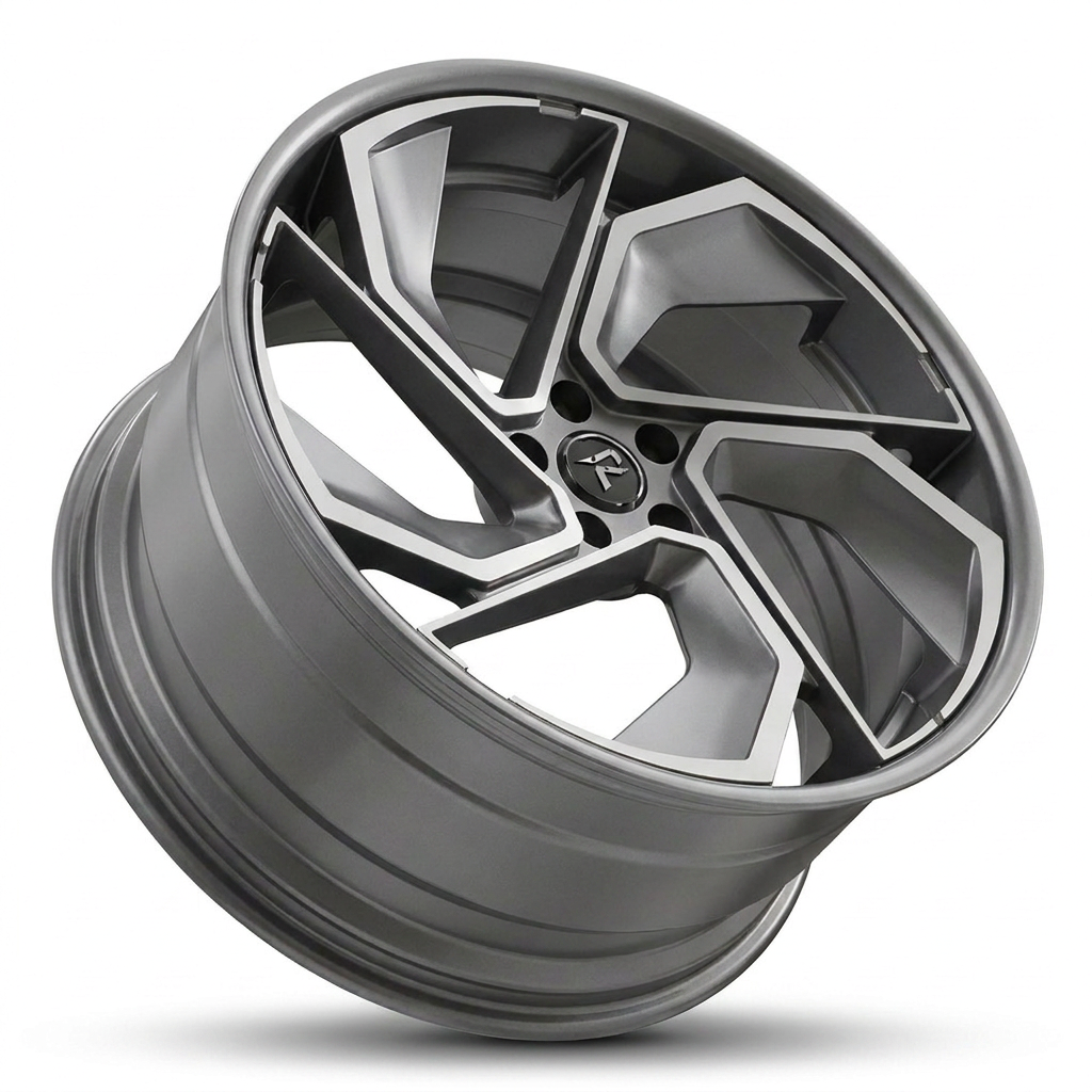 RZR X forged wheel — Satin Titanium / Machined Face