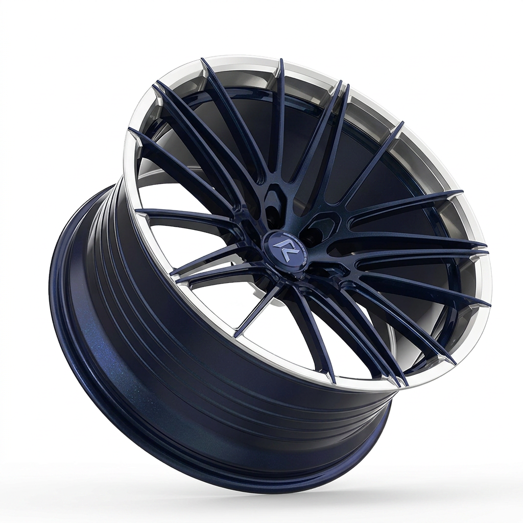 RZR LXXIII forged wheel — Midnight Blue Pearl / Polished Lip