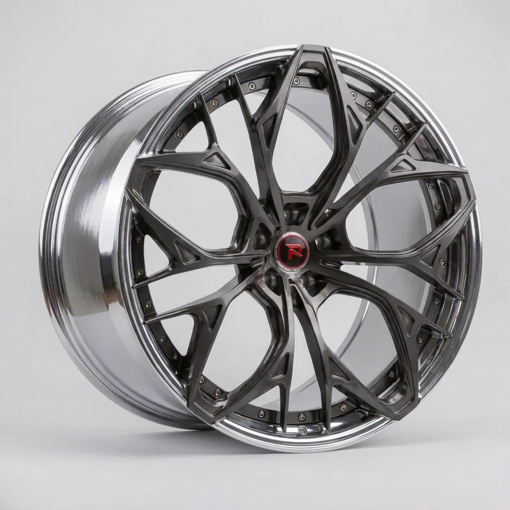 RZR XXII forged wheel — Gunmetal / Polished Lip