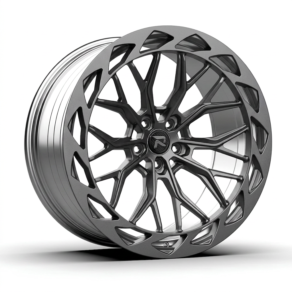 RZR CXXIII forged wheel — Frozen Grey Matte / Polished Lip