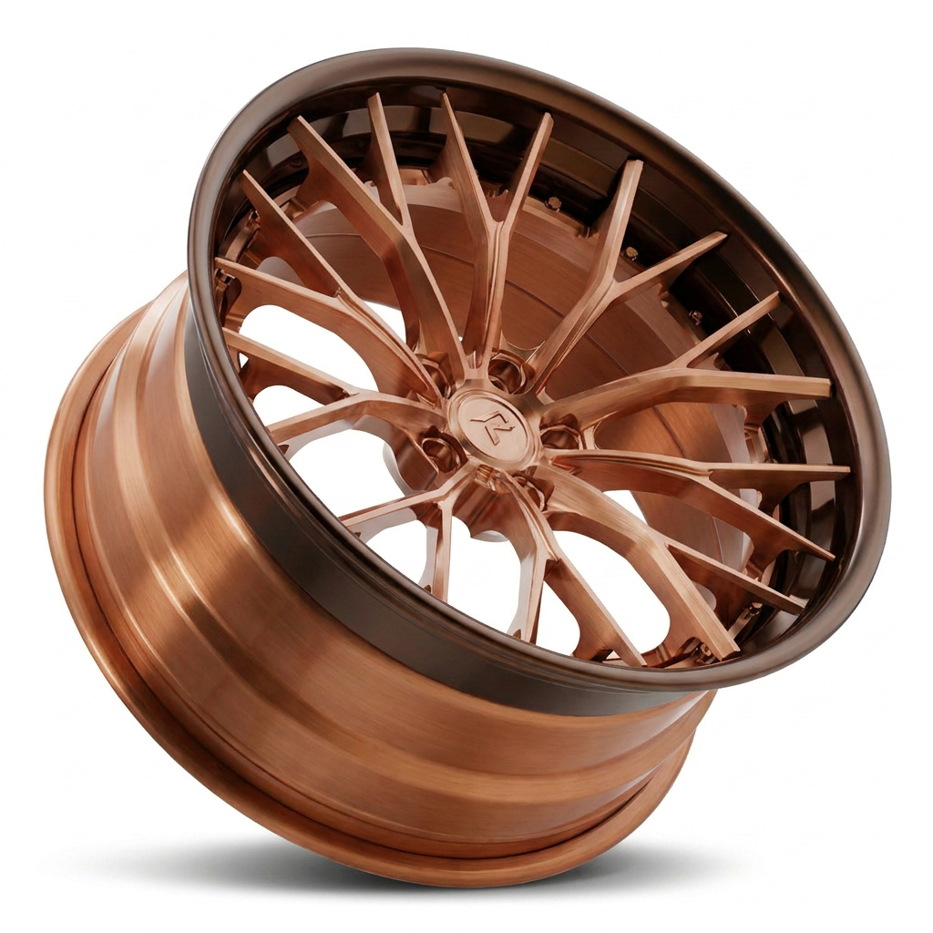 RZR III forged wheel — Brushed Copper / Gloss Bronze Lip