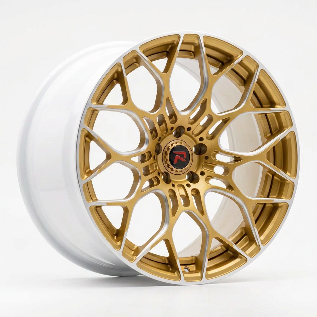RZR XLV forged wheel — Gloss Gold / Machined Lip