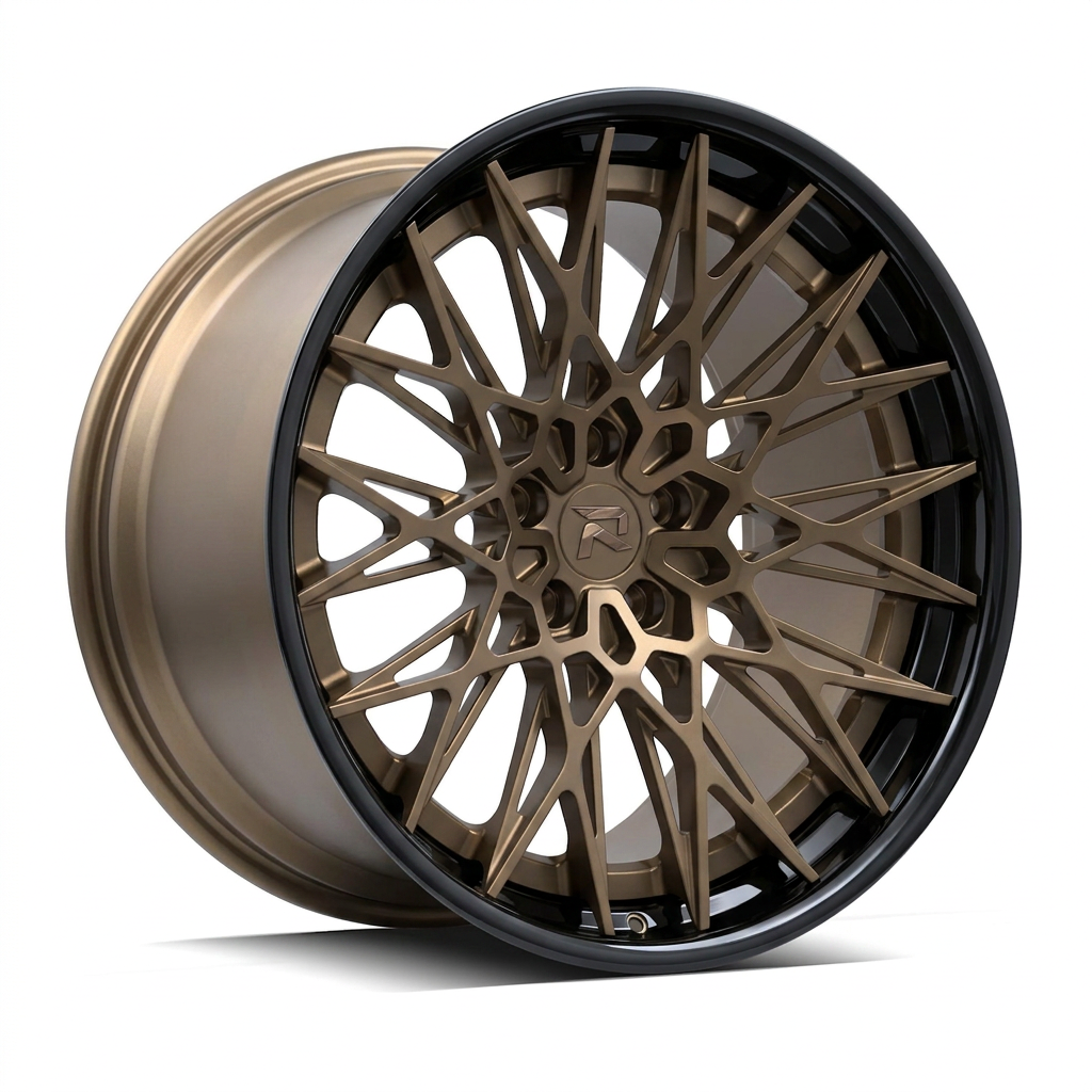 RZR CI forged wheel — Satin Bronze / Gloss Black Lip