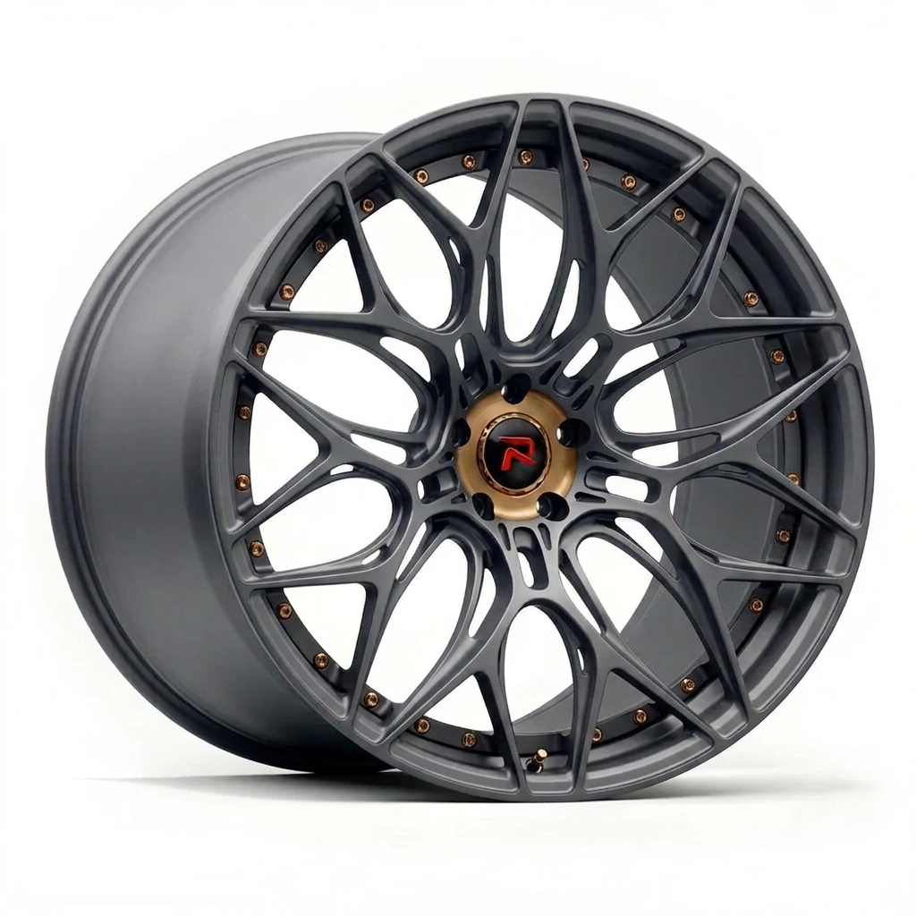 RZR XLVII forged wheel — Matte Anthracite / Bronze Hardware