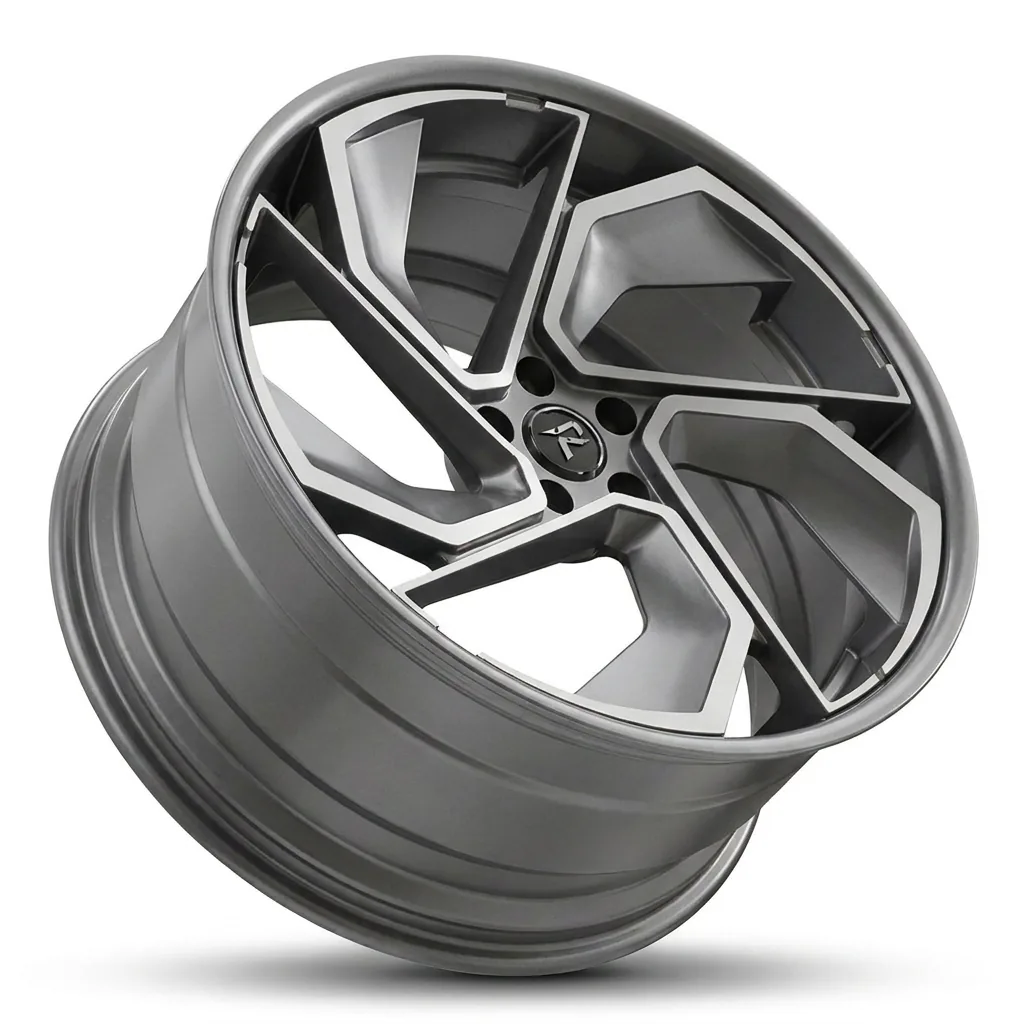 RZR X forged wheel — Satin Titanium / Machined Face