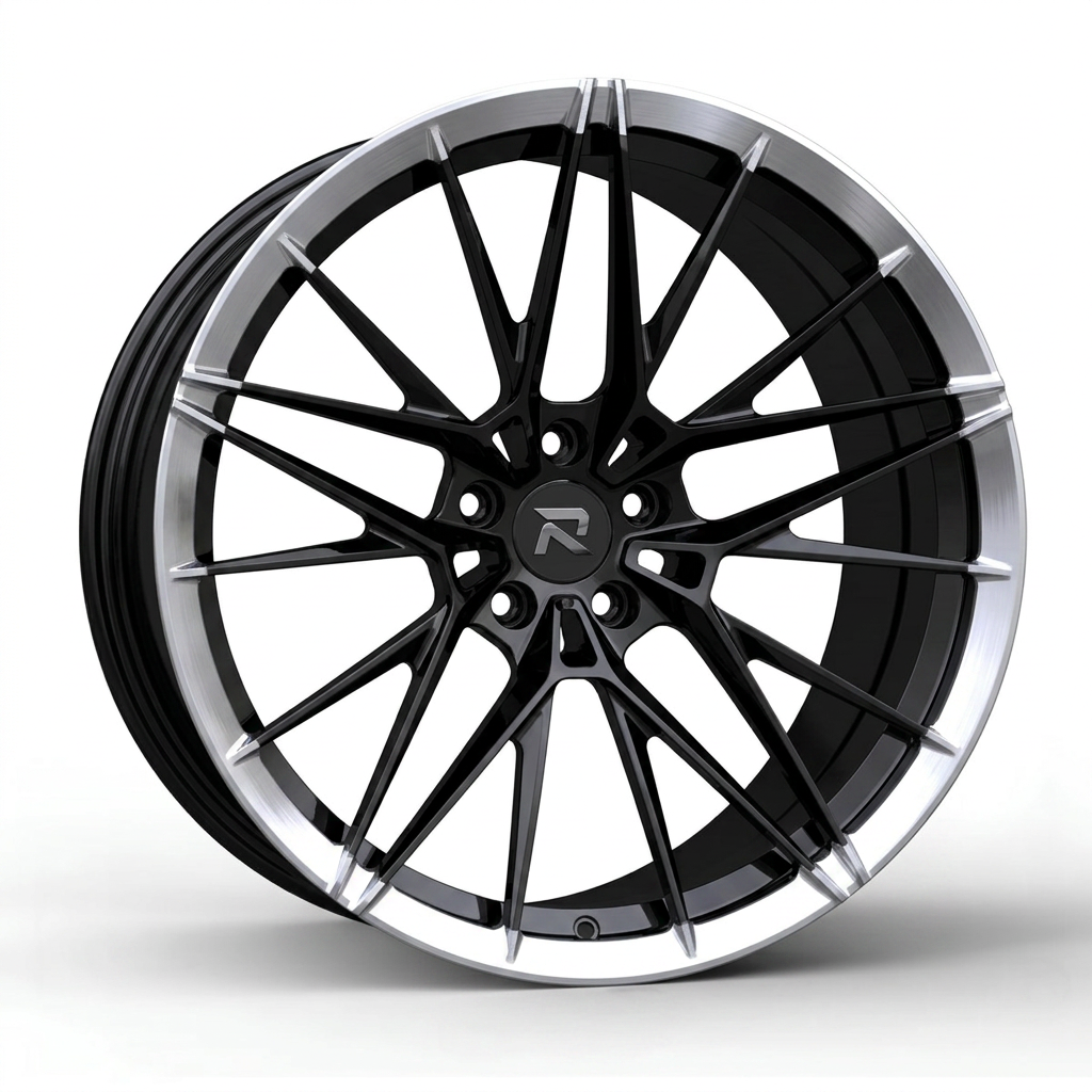 RZR CLXXXVII forged wheel — Gloss Black / Polished Lip