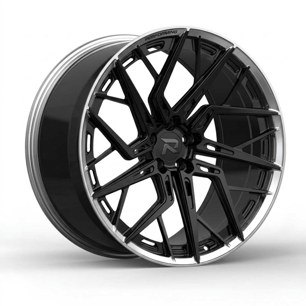 RZR CLIV forged wheel — Gloss Black / Polished Lip