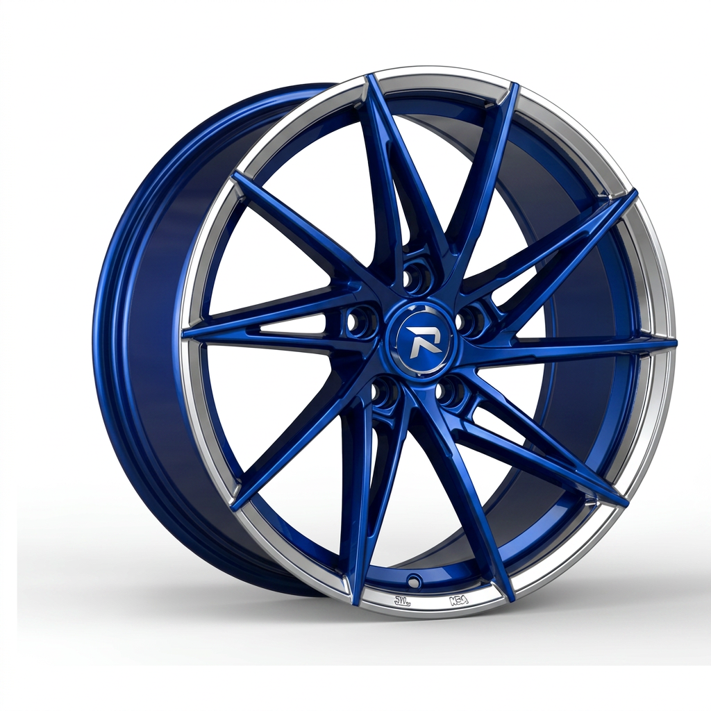 RZR CLXXXI forged wheel — Candy Blue / Polished Lip
