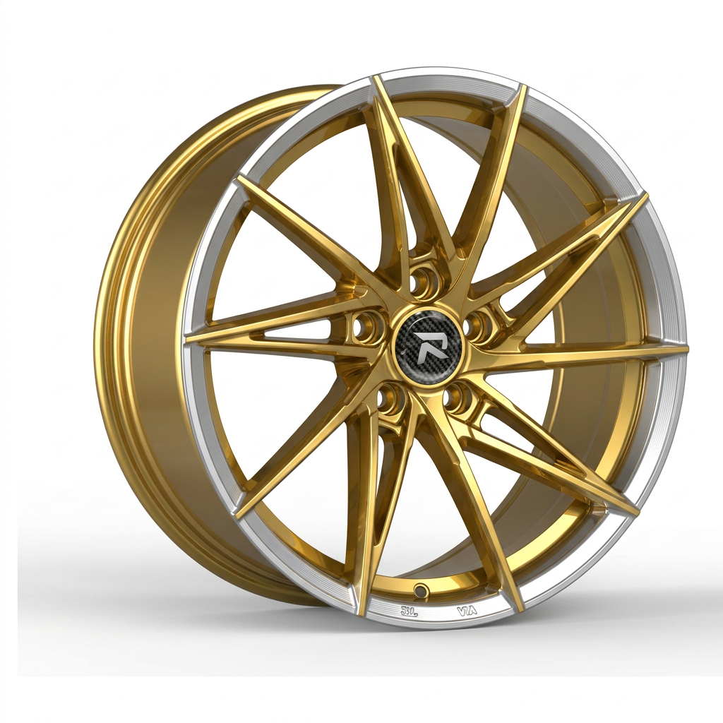 RZR CLXXXI forged wheel — Gloss Gold / Machined Lip