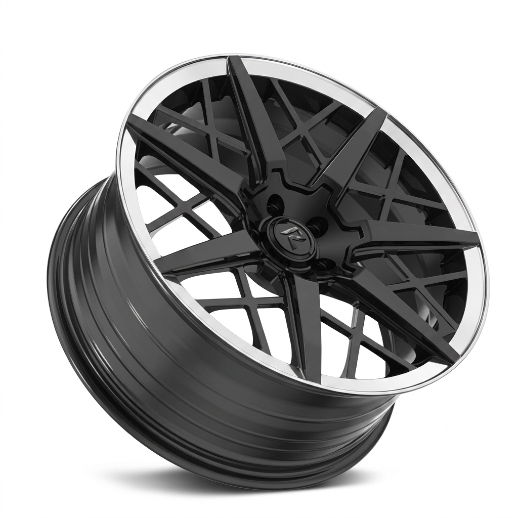 RZR LXXII forged wheel — Gloss Black / Polished Lip