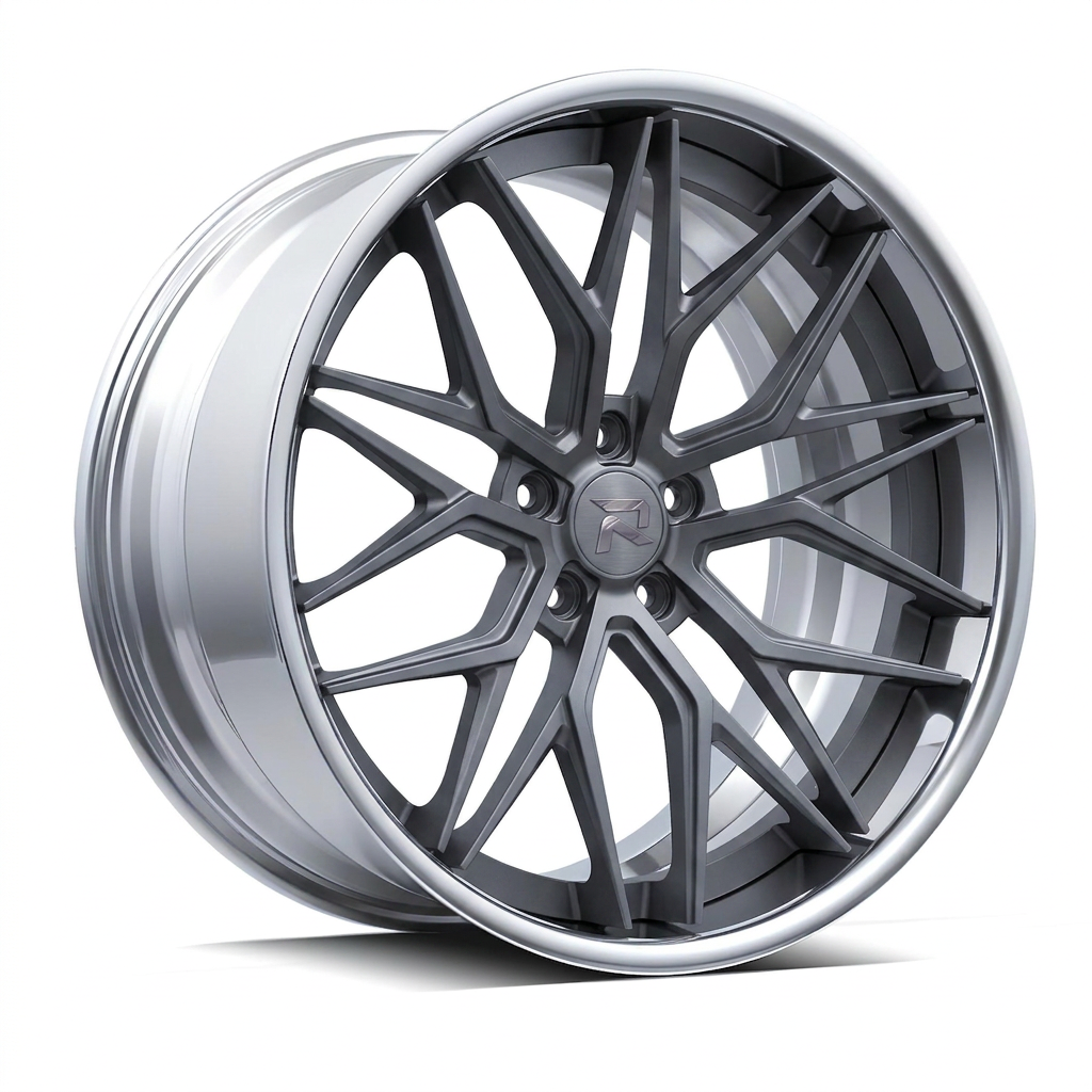 RZR XCV forged wheel — Frozen Grey Matte / Polished Lip
