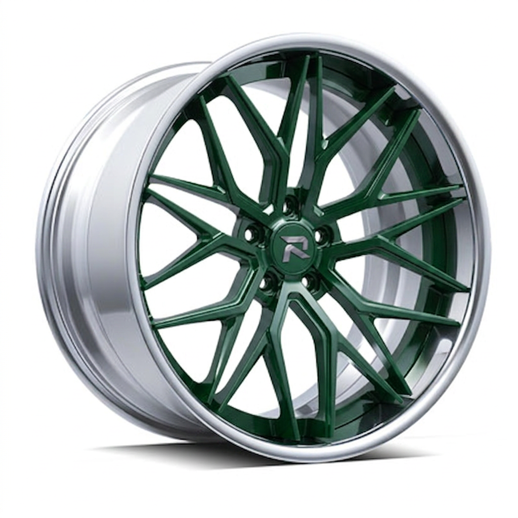 RZR XCV forged wheel — British Racing Green / Polished Lip