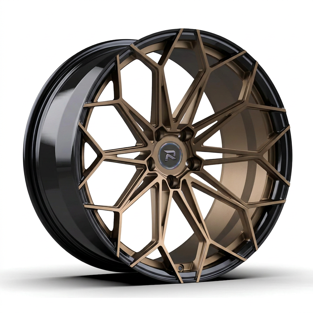RZR CXXV forged wheel — Satin Bronze / Gloss Black Lip