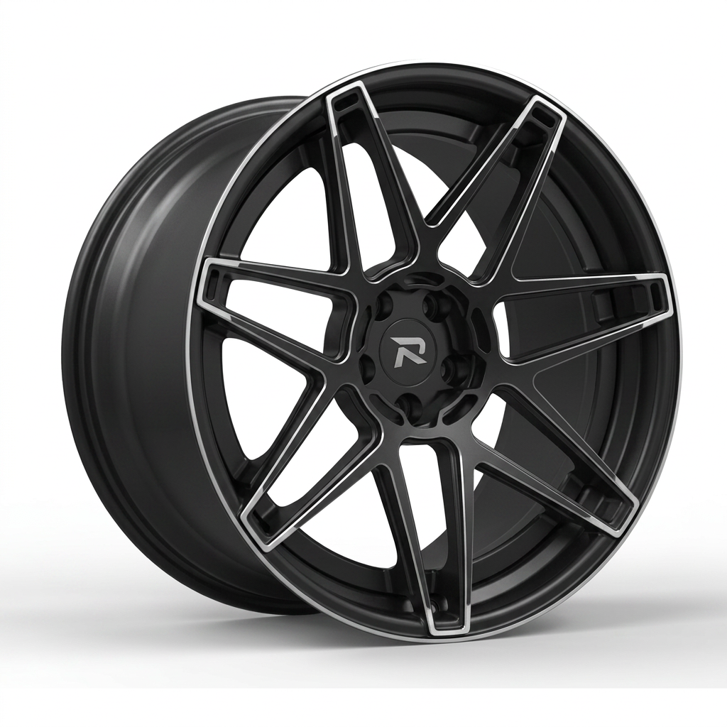 RZR CLXIV forged wheel — Matte Black / Milled Edges