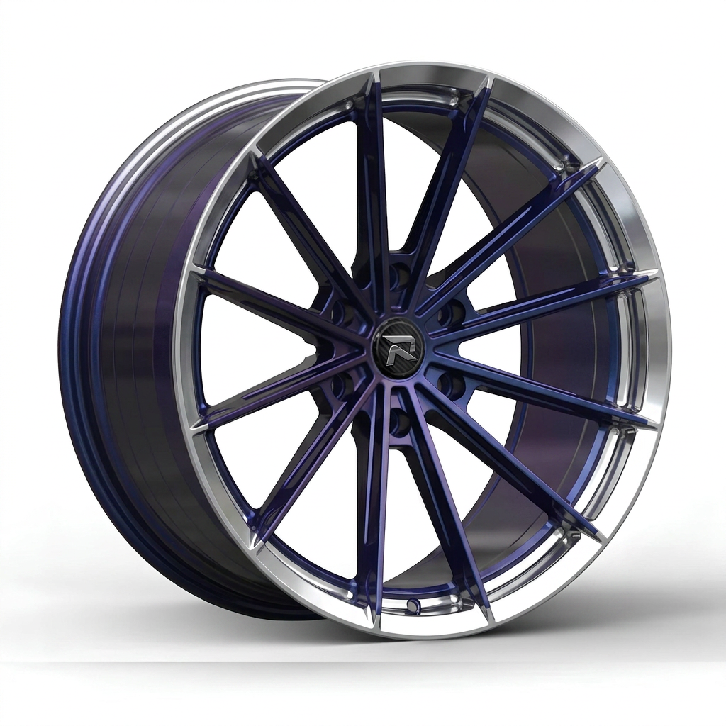 RZR CXX forged wheel — Midnight Blue Pearl / Polished Lip