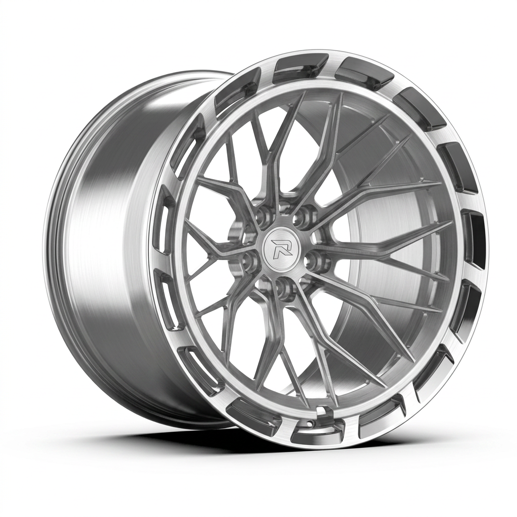 RZR CXLVIII forged wheel — Brushed Silver / Polished Lip