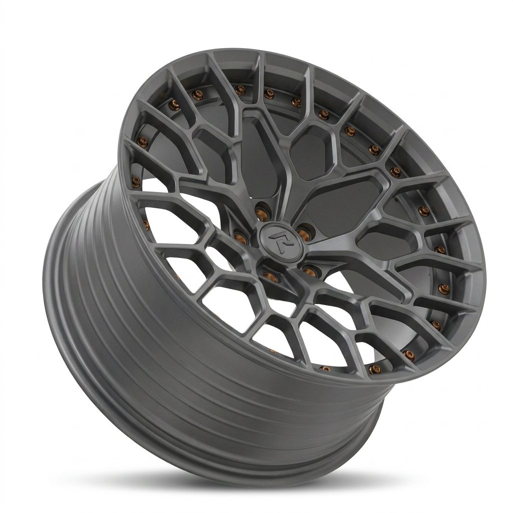 RZR LXXXIII forged wheel — Matte Anthracite / Bronze Hardware