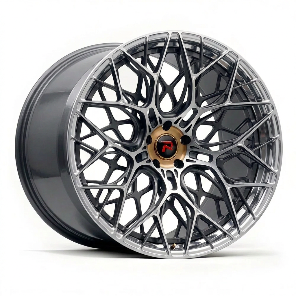 RZR LIII forged wheel — Graphite Machined / Polished Lip