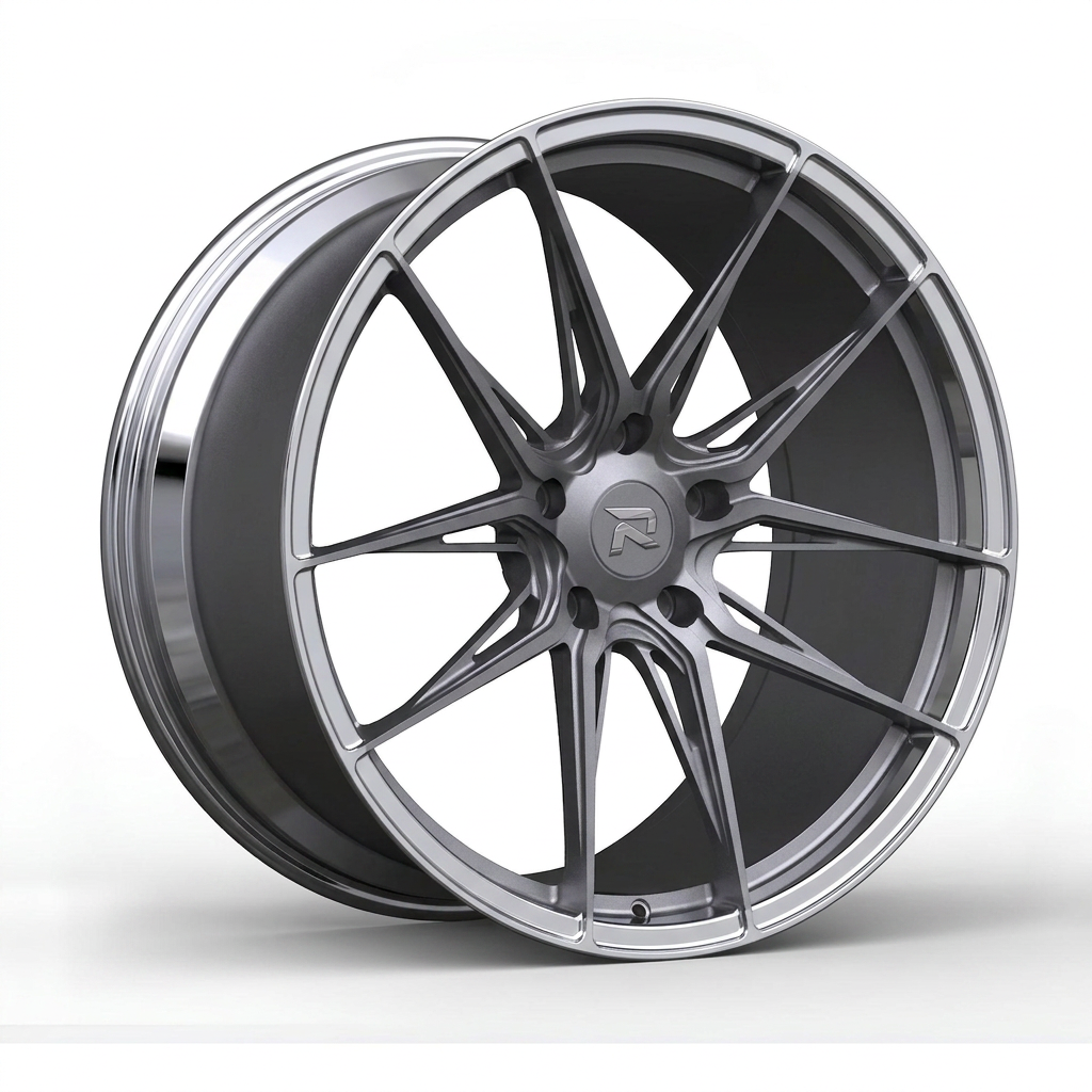 RZR CXCIX forged wheel — Frozen Grey Matte / Polished Lip