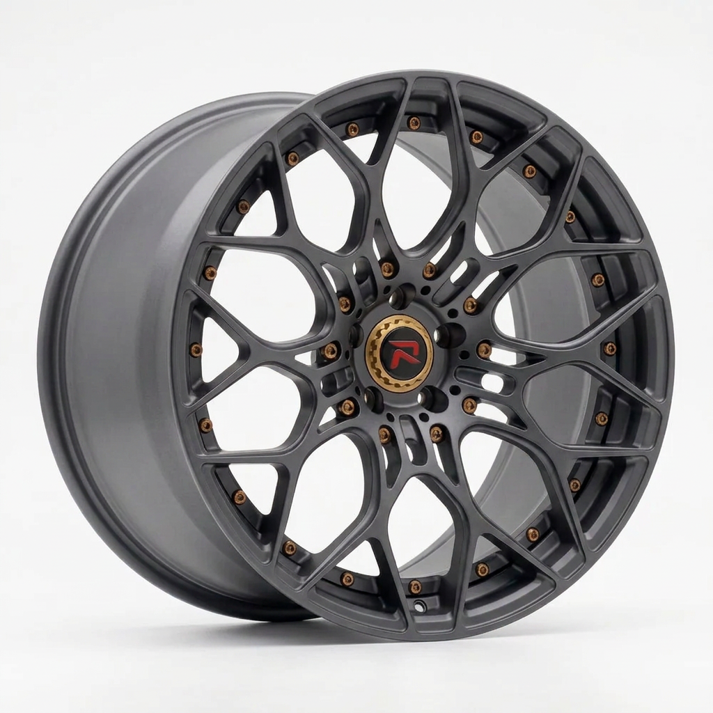 RZR XLV forged wheel — Matte Anthracite / Bronze Hardware