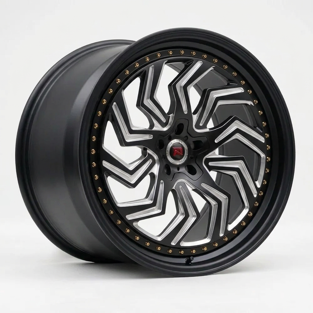RZR XXXIX forged wheel — Matte Black / Milled Edges