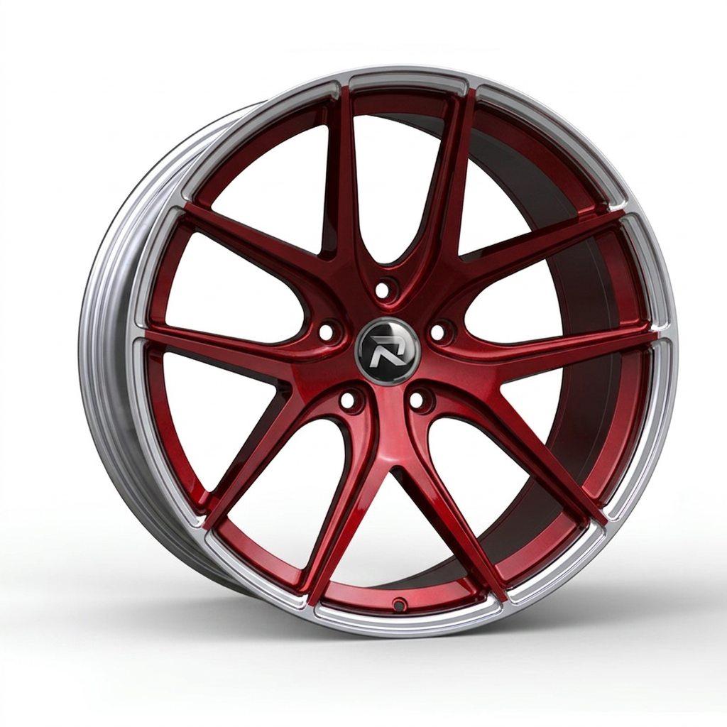 RZR CXCII forged wheel — Candy Red / Polished Lip