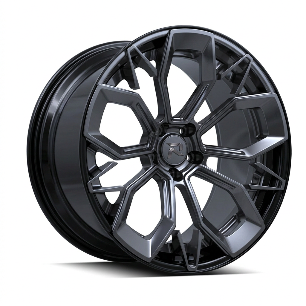 RZR CVI forged wheel — Smoked Chrome / Gloss Black