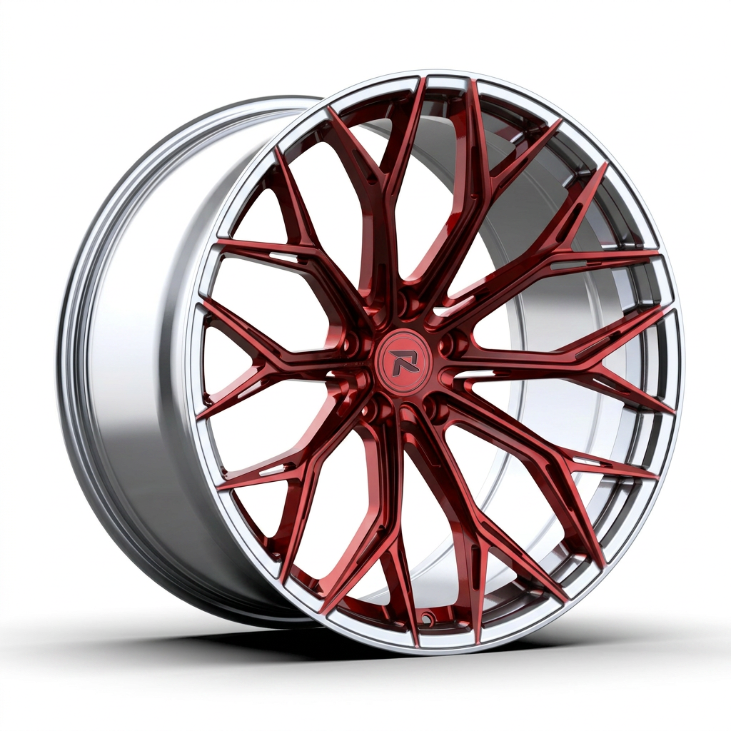 RZR CLI forged wheel — Candy Red / Polished Lip