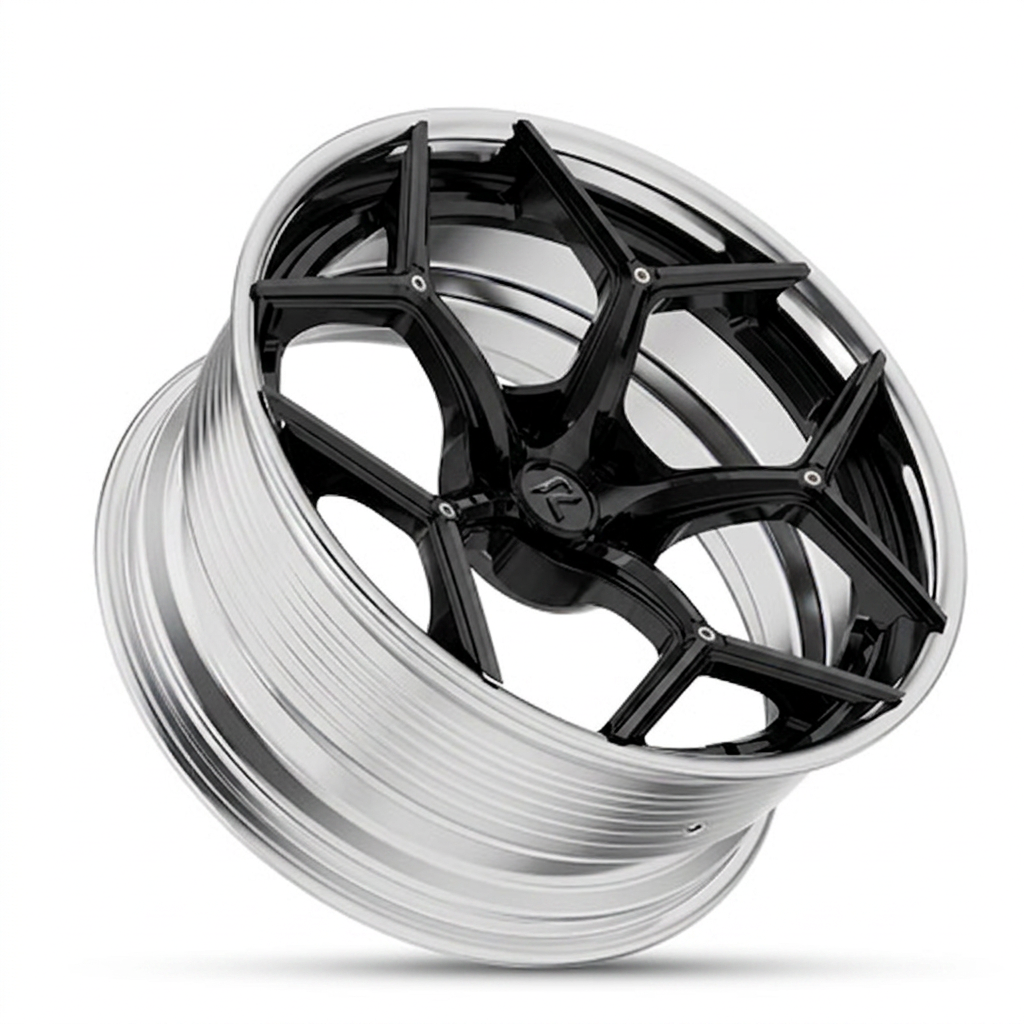 RZR LXI forged wheel — Gloss Black / Polished Lip