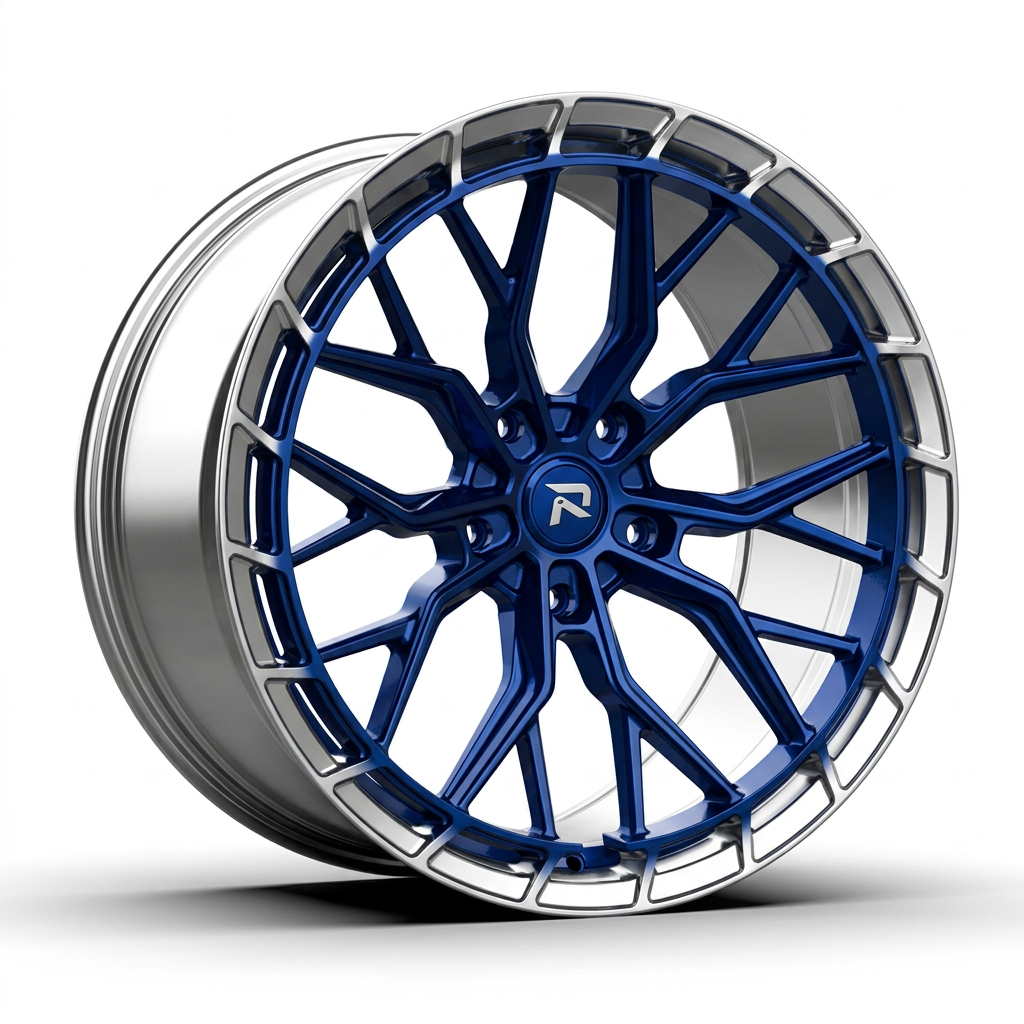 RZR CXXVI forged wheel — Candy Blue / Polished Lip