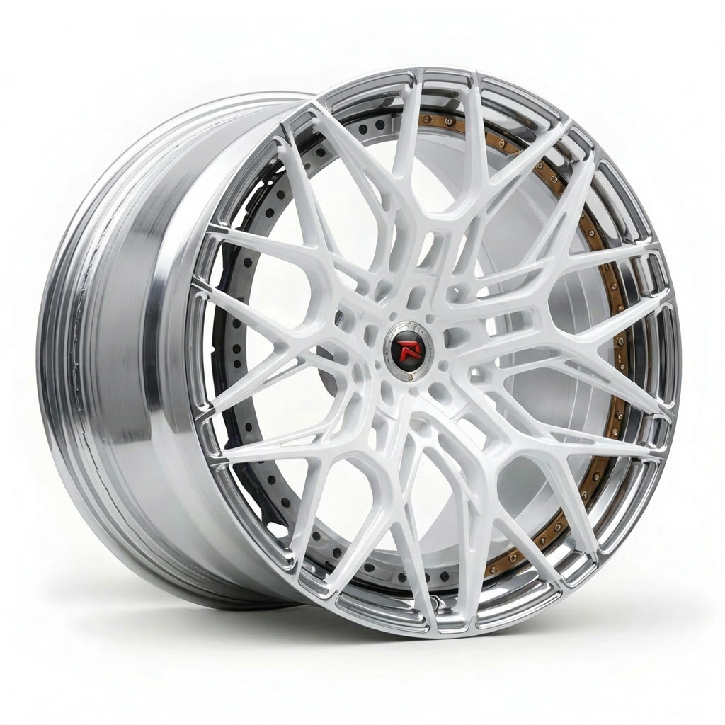 RZR XX forged wheel — Gloss White / Polished Lip