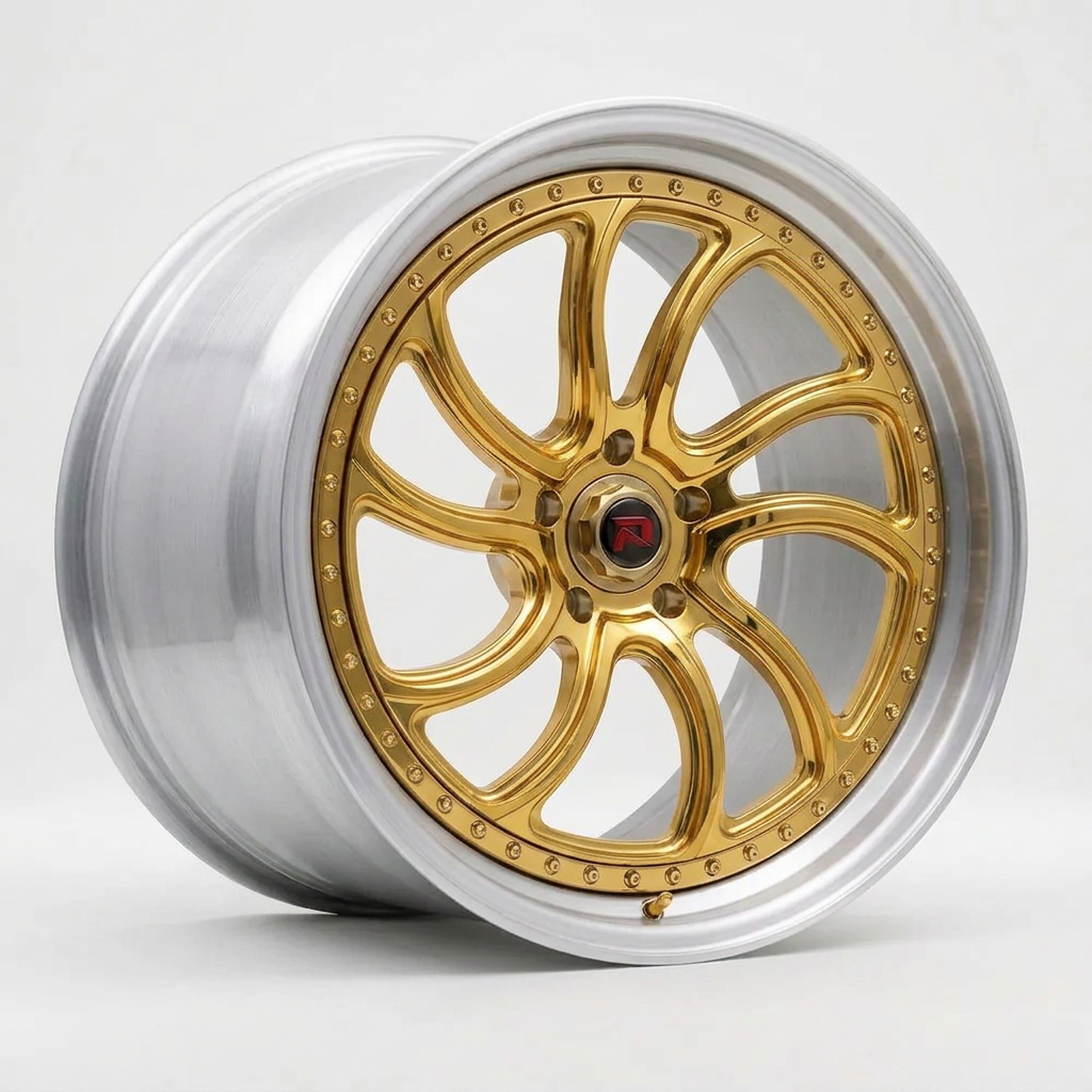 RZR XXXV forged wheel — Gloss Gold / Machined Lip