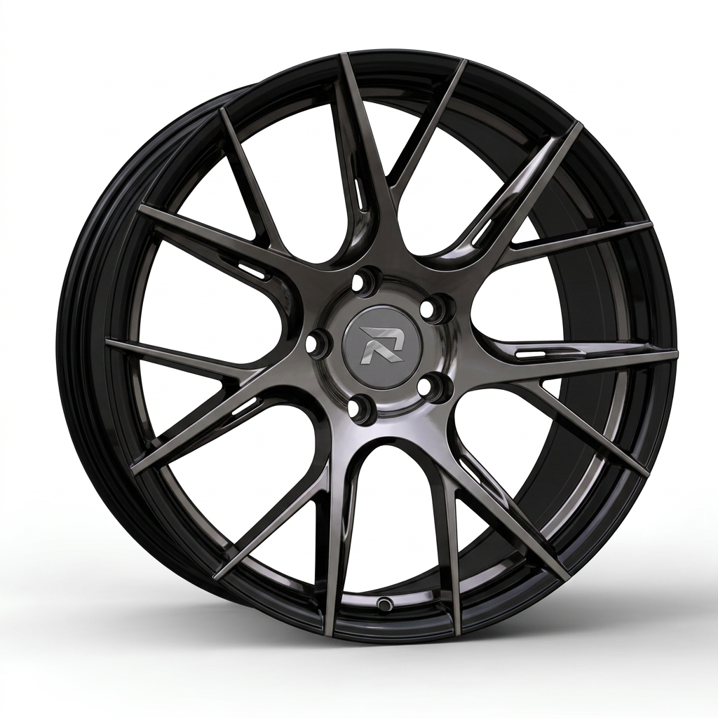 RZR CLXXVII forged wheel — Smoked Chrome / Gloss Black