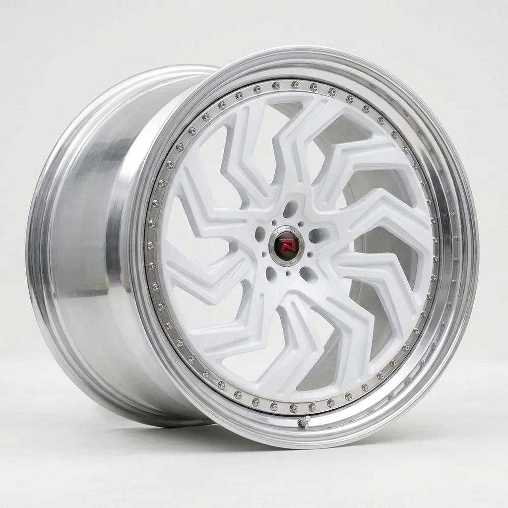 RZR XXXIX forged wheel — Gloss White / Polished Lip