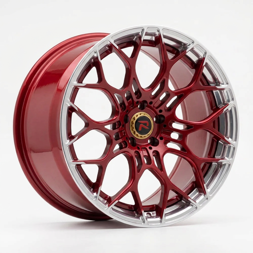 RZR XLV forged wheel — Candy Red / Polished Lip