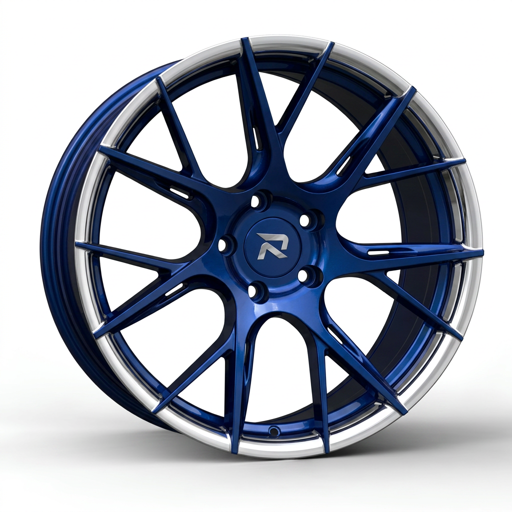 RZR CLXXVII forged wheel — Candy Blue / Polished Lip