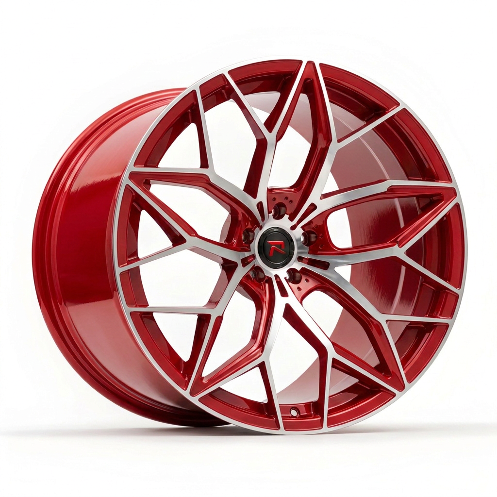 RZR XI forged wheel — Candy Red / Machined Face