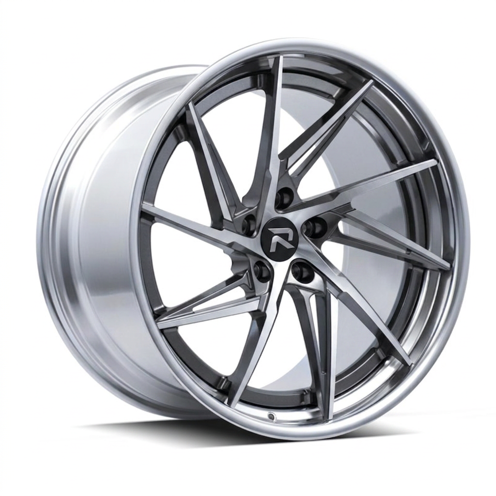 RZR XCIX forged wheel — Graphite Machined / Polished Lip