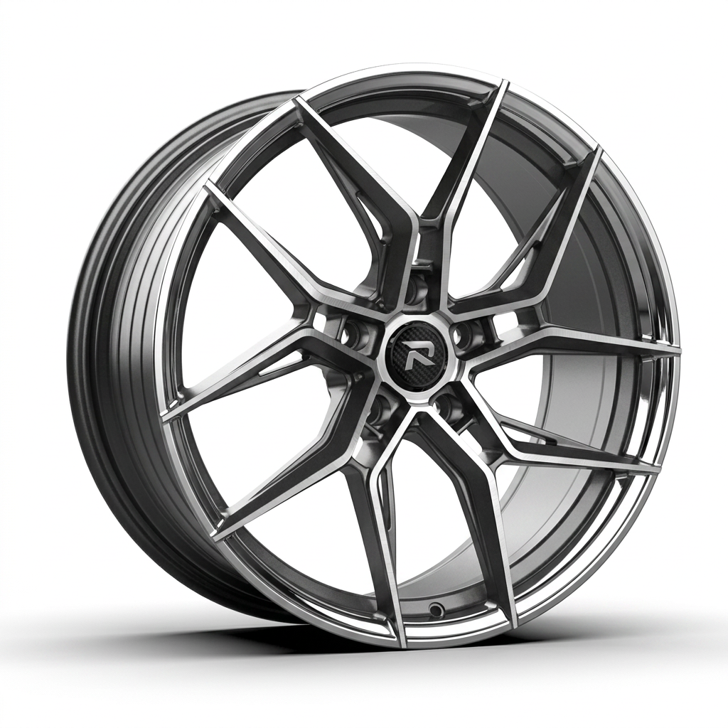 RZR CXXII forged wheel — Graphite Machined / Polished Lip