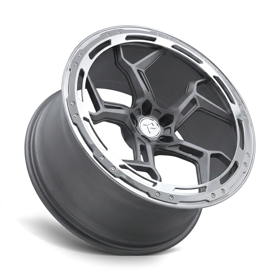 RZR LXXXVIII forged wheel — Frozen Grey Matte / Polished Lip