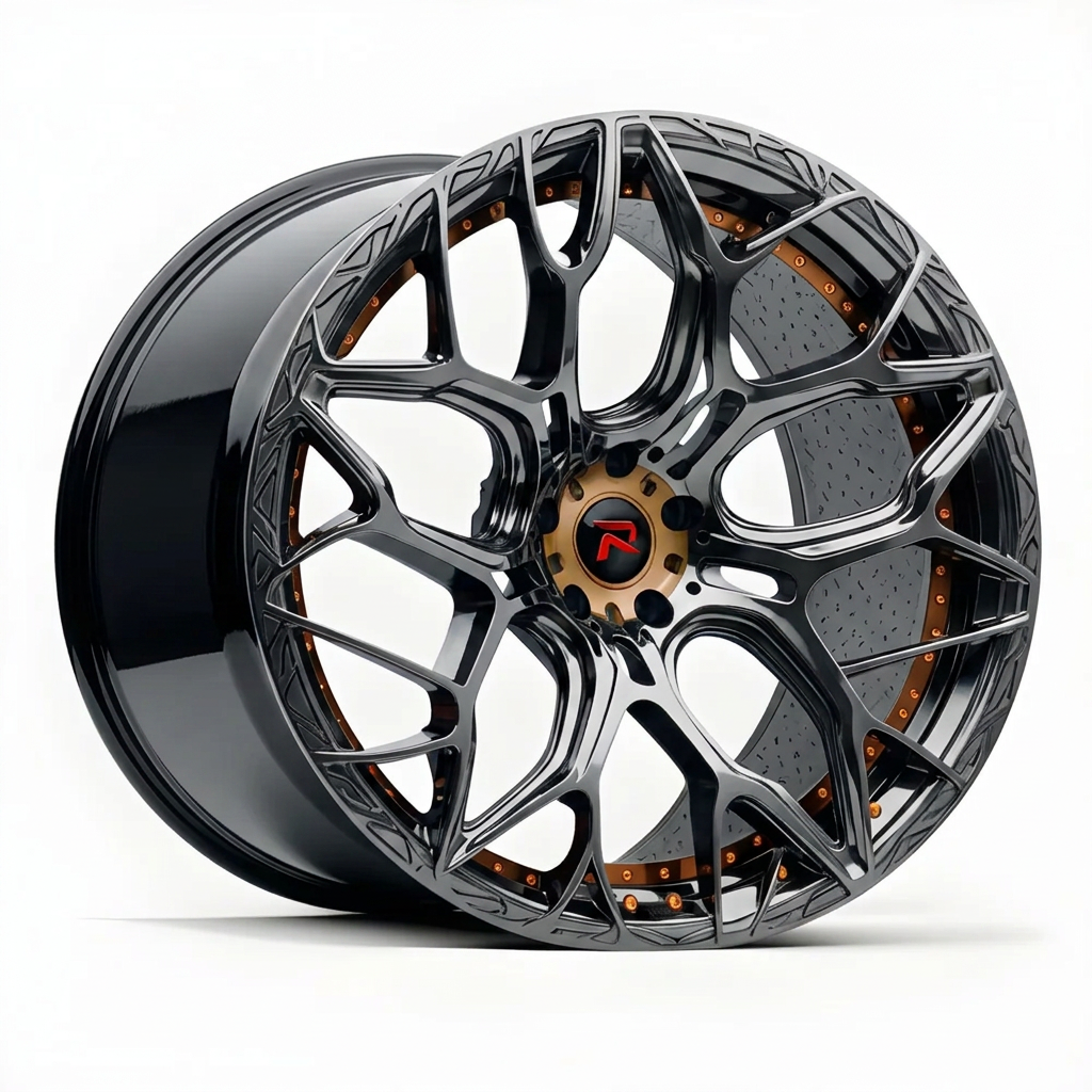 RZR XVII forged wheel — Smoked Chrome / Gloss Black