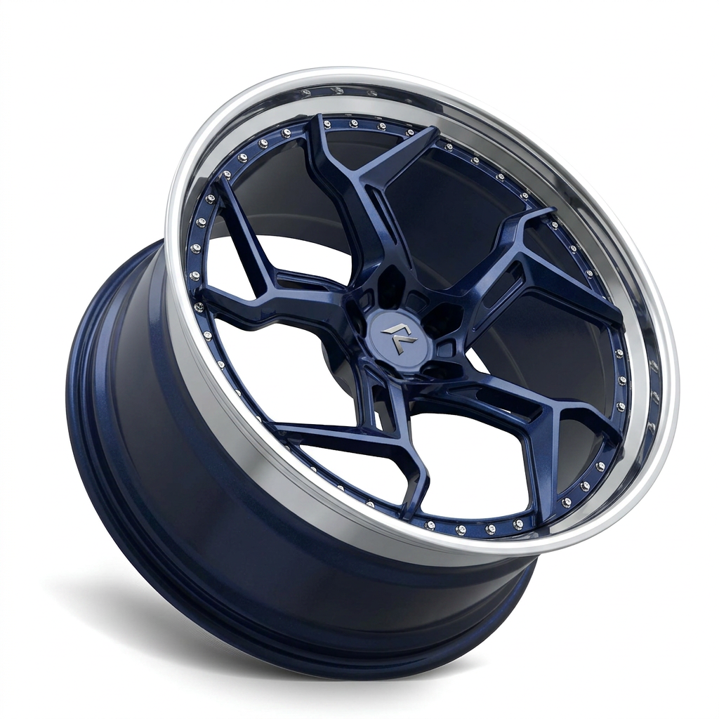 RZR LXXXVIII forged wheel — Midnight Blue Pearl / Polished Lip