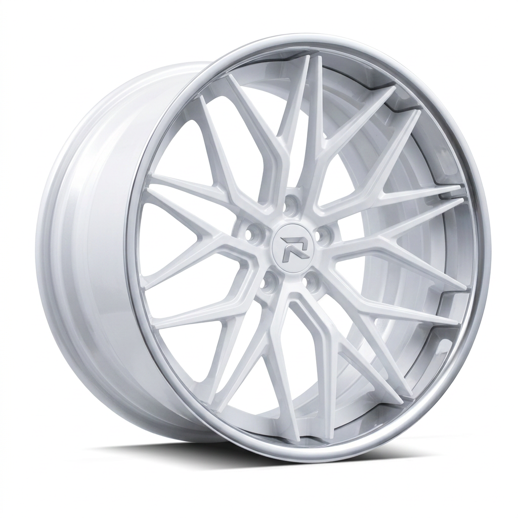 RZR XCV forged wheel — Gloss White / Polished Lip