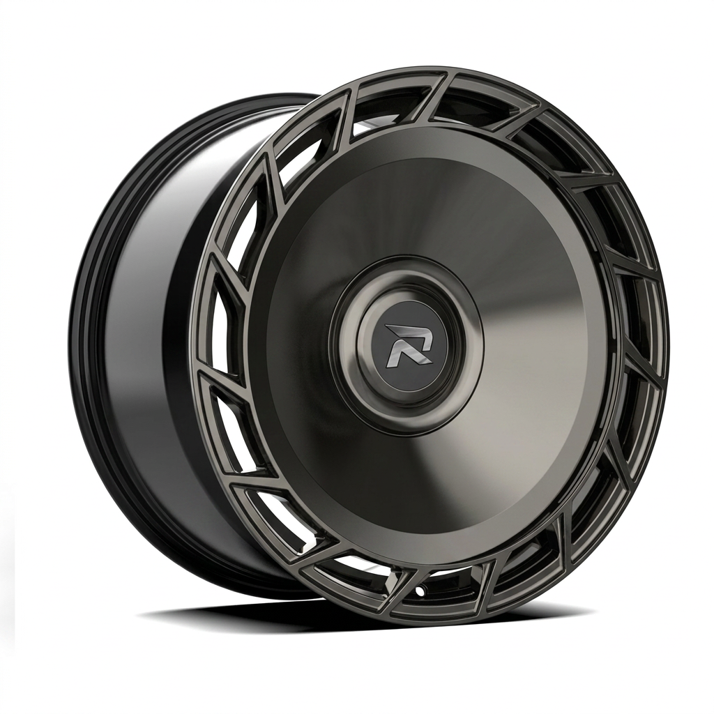 RZR CLXXXII forged wheel — Smoked Chrome / Gloss Black