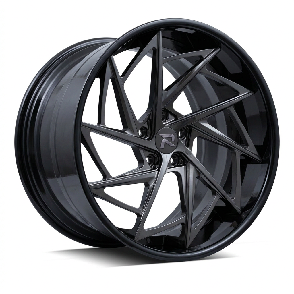 RZR XCVI forged wheel — Smoked Chrome / Gloss Black