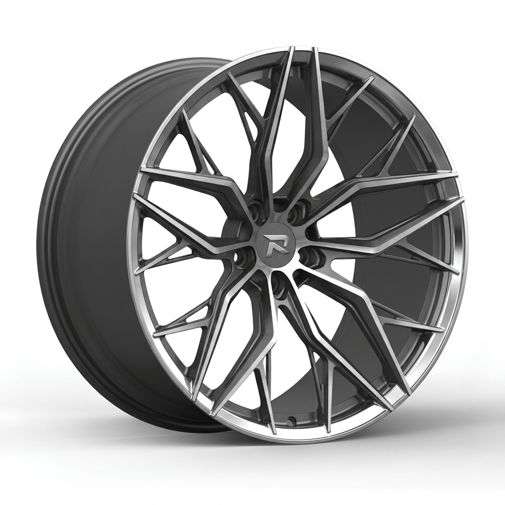 RZR CLXV forged wheel — Graphite Machined / Polished Lip