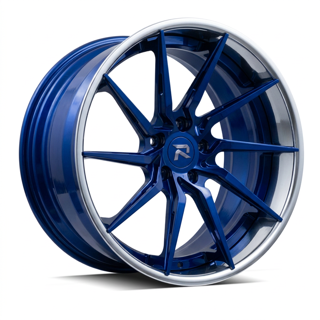 RZR XCIV forged wheel — Candy Blue / Polished Lip